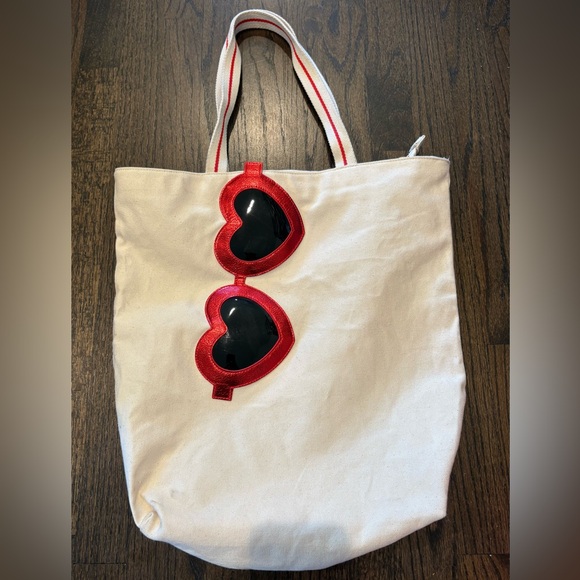 Bath and Body Works red and heart sunglasses tote bag, pool bag - Picture 1 of 3